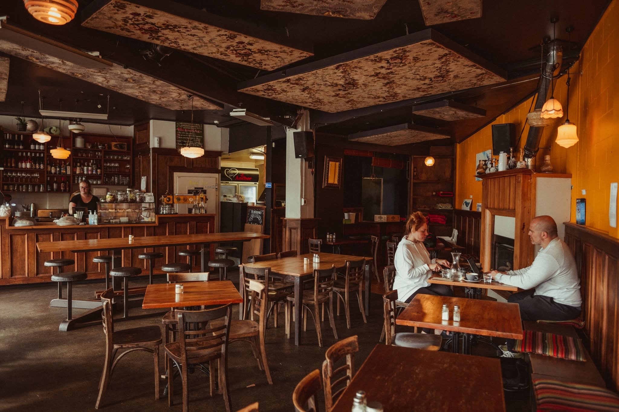 The timber interior and dining room at Raumati Social Club